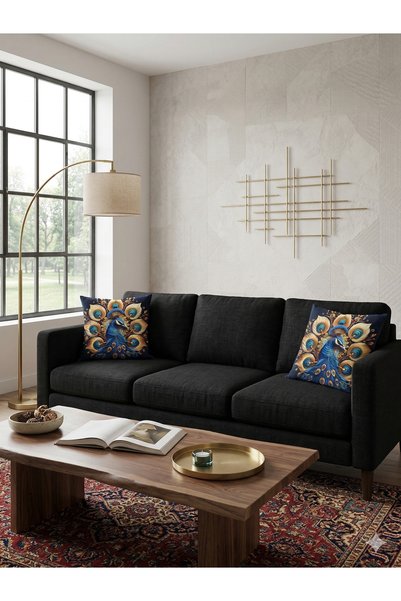 Evanora Home |   Mono-Line Collection: 3D Printed Set of 4 Decorative Throw Pillow Covers