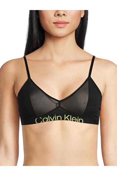 Calvin Klein Underwear Black Bralette with Green Logo Band