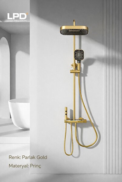 Generic Brand Piano Shower Set - Shiny Gold