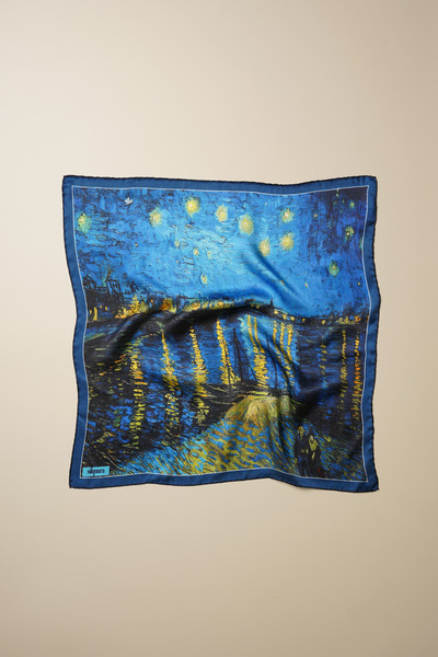 silqoora %100 İpek Bandana Fular Art Collection (55x55 CM)-Vincent Van Gogh (...