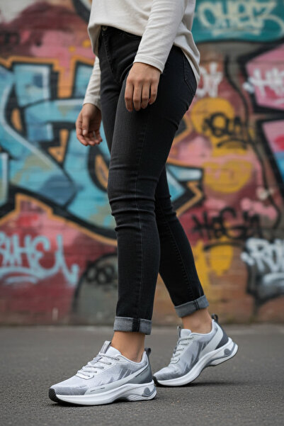 lumberjack PR-6650 Λευκά ανοιχτό γκρι γυναικεία παπούτσια sneaker για καθημερ...