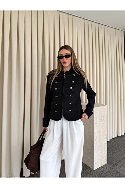 Laluvia Μαύρο Σακάκι Ναπολέοντα - 9729