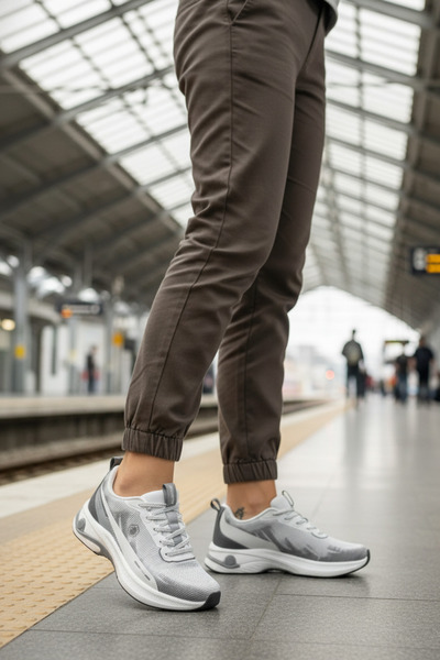 lumberjack PR-8115 Λευκά ανοιχτό γκρι γυναικεία παπούτσια sneaker για καθημερ...