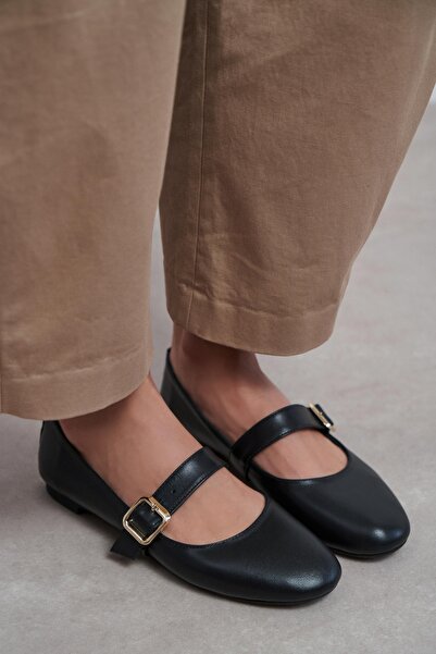 NİŞANTAŞI SHOES Berlin Μαύρα Ματ Δερμάτινα Εσωτερικά-Εξωτερικά Παπούτσια Μπαλ...