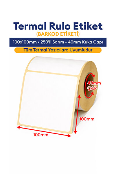 Etiketin Ambalaj 100x100 Termal Barkod Etiketi Eko Termal Kargo, Depo & Stok ...