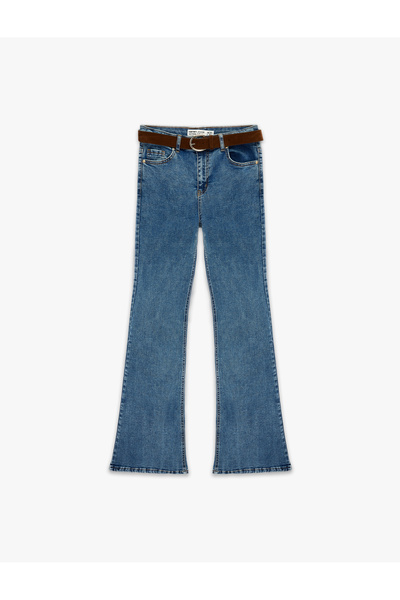 Koton Παντελόνι τζιν καμπάνα με λεπτή εφαρμογή και κουμπιά - Flare Jeans