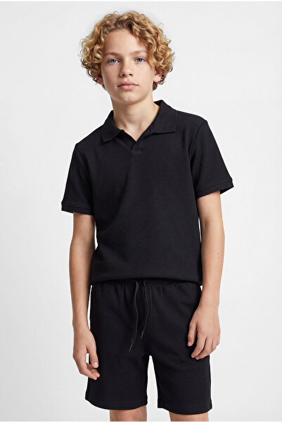 PAULMARK Tricou texturat cu guler polo pentru băieți