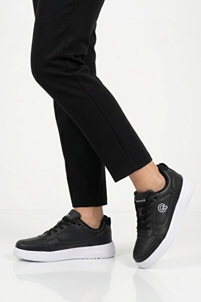 WALKWAY Μαύρα και λευκά παπούτσια με κορδόνια, ελαφριά, εύκαμπτα, unisex, καθ...