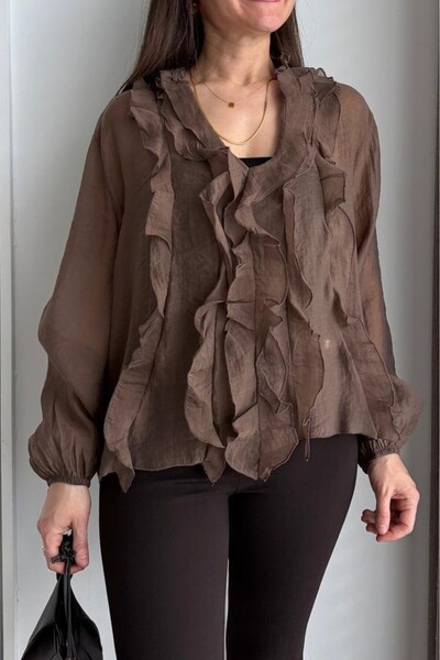 Suziş ΦΙΡΦΙΡΛΙ ΜΠΛΟΥΖΑ ΜΕ ΛΑΙΜΟΚΟΨΗ ΣΕ ΣΧΗΜΑ V Διαφανές 5023