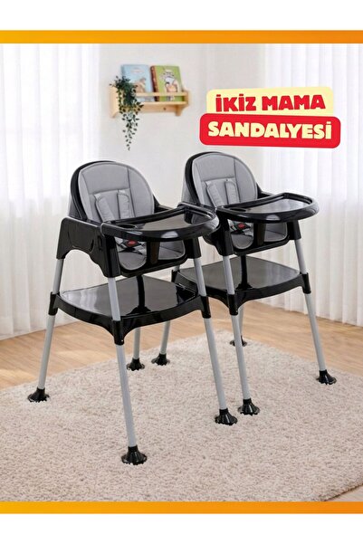 modabebekler İkiz Mama Sandalyesi Çalışma Masalı Çıkarılabilir Tepsili Emniye...