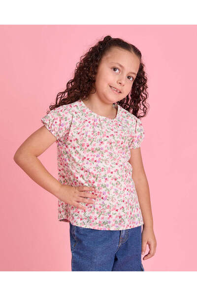 REDTAG Girls White Printed Blouse