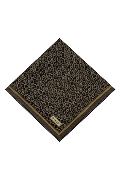 Vakko Twill Silk Scarf - New Monogram - Brown Gold