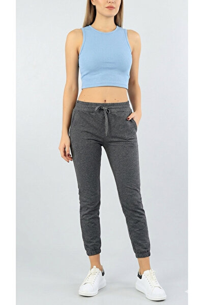 FİTGO Ανθρακί Φούτερ Παντελόνι Jogger Casual