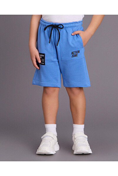 REDTAG Boys Blue Elasticated Shorts