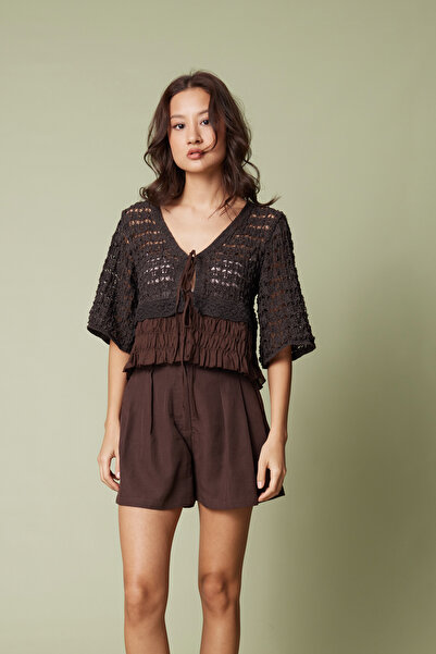 Nisan Πλεκτή μπλούζα με διάτρητη δαντέλα και λεπτομέρειες