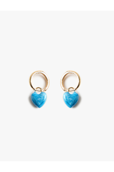 Koton Heart Charm Hoop Earrings