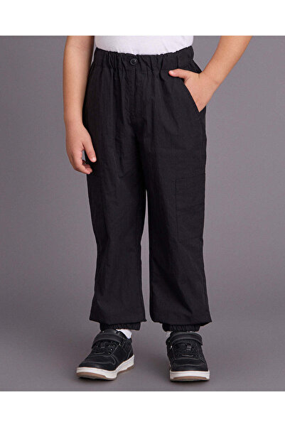 REDTAG Boys Black Cargo Jogger Pants
