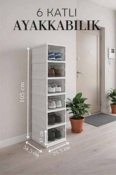 naturelove Σετ κουτιών αποθήκευσης παπουτσιών 6 επιπέδων, αρθρωτό, στοιβαζόμε...