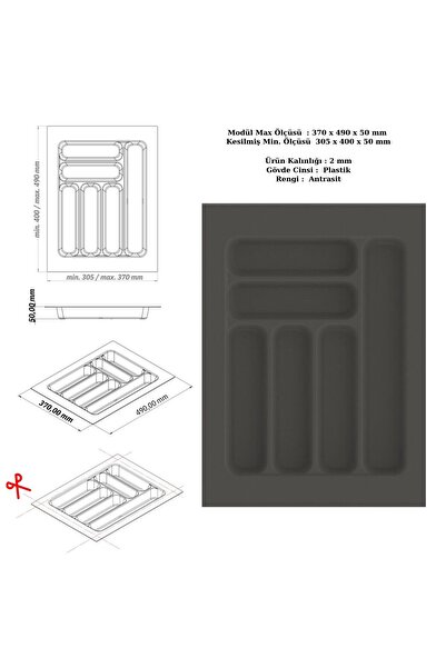 Yc Dekor Θήκη για κουτάλια στο συρτάρι, Οργανωτής, Είδη οργάνωσης 37 εκ. X 49...
