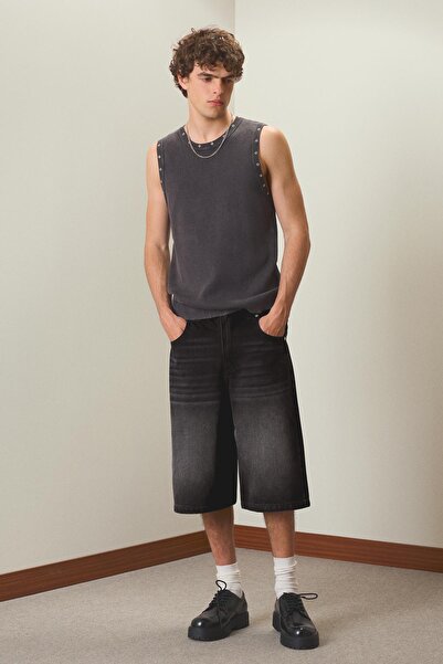 Bershka Baggy fit denim bermuda