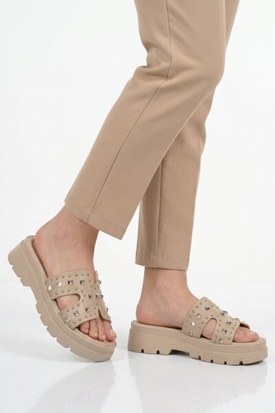 AYAKMOD Beige Light Thick Sole Women's Slippers 35350 Z