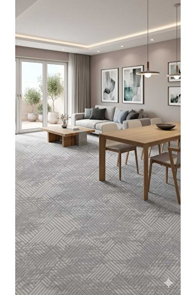 Nesrin MODERN GRİ MERMER DESENLİ ÇİZGİLİ KAYMAZ JEL TABAN