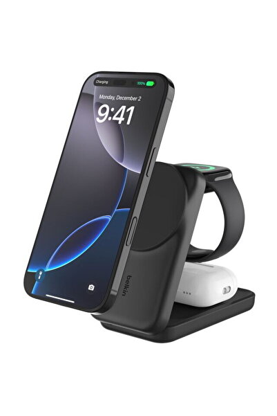 Belkin УлтраЧардж 25W Qi2 магнитен 3-в-1 Лад.клав.б.с.в. WIZ036kqBK
