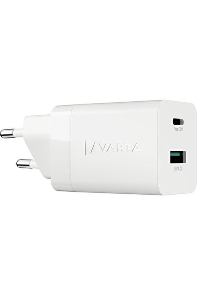 Varta Incarcator, Varta, 38W, 36.1x30.7mm, USB-C/USB-A, Alb