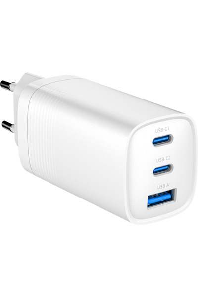Gembird TA-UC-PDQC65-01-W φορτιστής ταχείας φόρτισης USB PowerDelivery GaN 65...