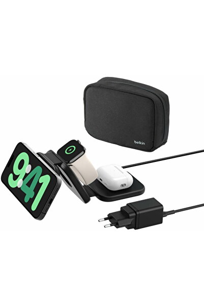 Belkin Încărcător Boost Charge PRO Qi2 3 în 1 magnetic, pliabil, de călătorie...