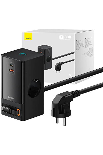 Baseus Стенно зарядно / разклонител PowerCombo 65W (черен)