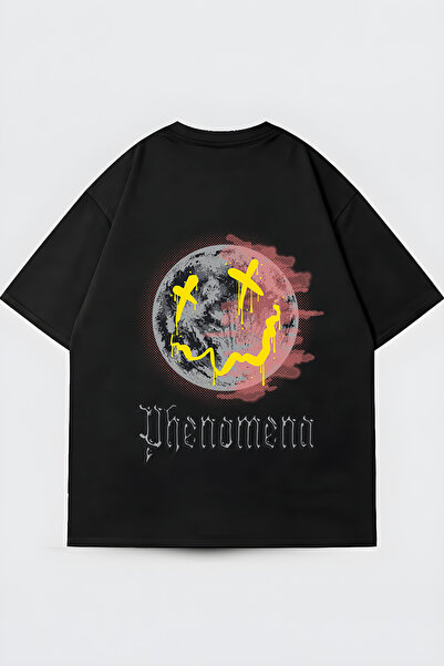 FUWEAR Μπλουζάκι Unisex Μαύρο με στάμπα Phenomena Oversize