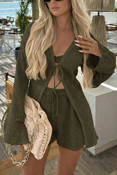 Tarz Cool Set de pantaloni scurți din muselină pentru femei – Set ușor de var...