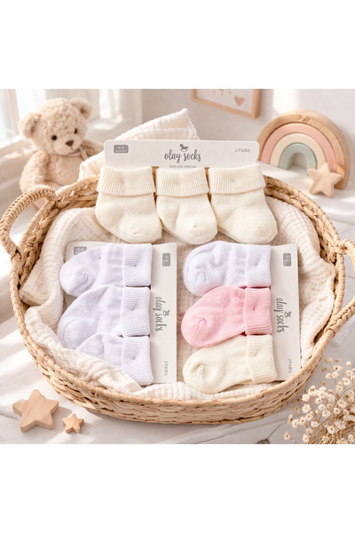 tinitins Şimalya Kids Newborn Baby Socks Set of 9 – Cotton, Comfortable and B...