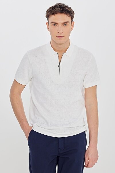 ALTINYILDIZ CLASSICS Κοντομάνικο polo - Λευκό - Στενή εφαρμογή