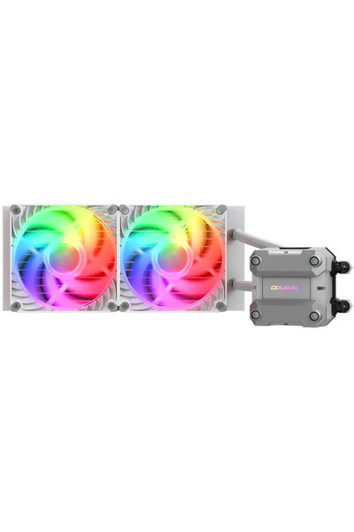 Cougar Ventilator Cooler PC Poseidon Ultra 240 ARGB, 2x12cm, 500-2200rpm, alb