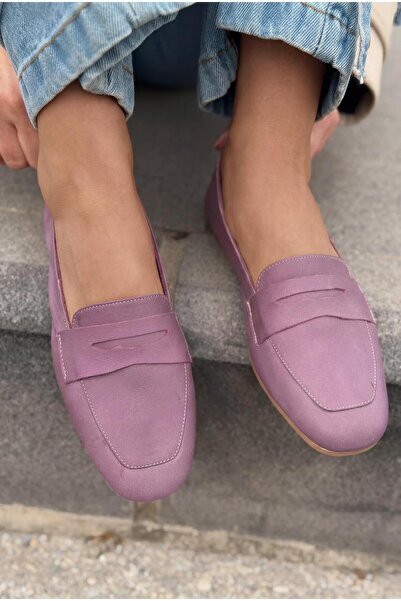 I Love Shoes Melniel Γνήσιο Δερμάτινο Γυναικείο Loafer Μωβ