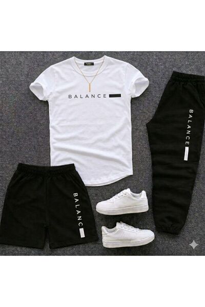 Gutsy Μπλουζάκι, Φόρμα, Σορτς, Σετ 3 τεμαχίων, Με στάμπα Balance, Ανδρικό / Γ...