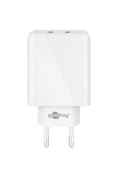 goobay 61674 Διπλός φορτιστής USB-C PD ταχείας φόρτισης (30 W), Λευκός