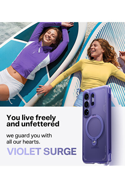 TORRAS Ostand Q3 Air For Samsung Galaxy S26 Ultra Case 360° Magnetic Stand, MagSafe ,Airbag Cushion, Purple