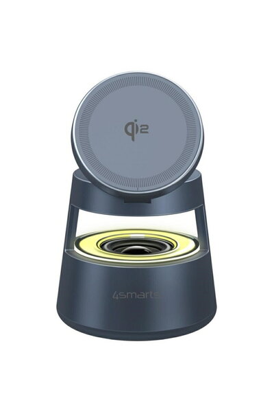 4smarts Stație de încărcare wireless 3 în 1 Aura Sound, 30W, gri, 18x9,5x8,3cm
