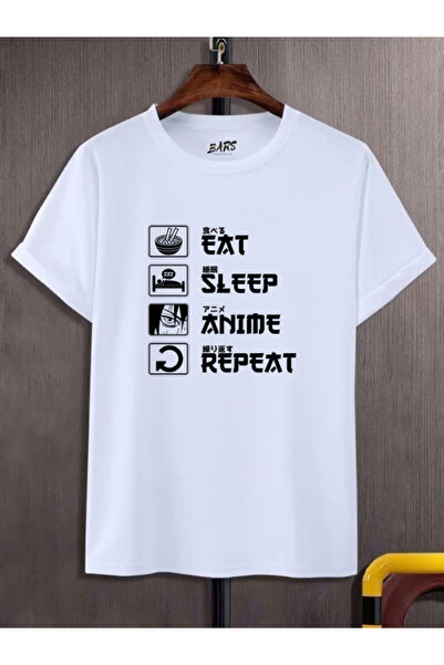 barsdepo Μπλουζάκι EAT SLEEP ANIME, Ποιότητα PREMIUM Unisex για Παιδιά / Ενήλ...