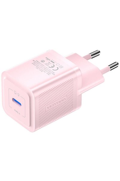 Vention Φορτιστής τοίχου, Vention, FEPP0-EU, USB-C, 20W, GaN (ροζ)