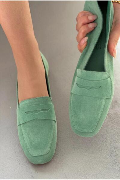 I Love Shoes Γυναικείο Loafer από γνήσιο σουέντ Melniel Green