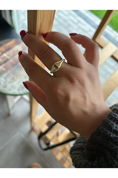 ACAR TAKI Adjustable Gold Color Square Stone Sliced Ring Acr0034