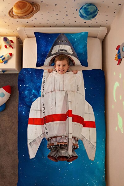 EVPANYA Milky Way Traveler Patterned Single Baby Kids Bedding Set