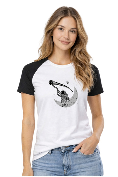 FREAK T-SHIRT Λευκό μπλουζάκι Unisex με στάμπα φιγούρας αστροναύτη της φύσης ...