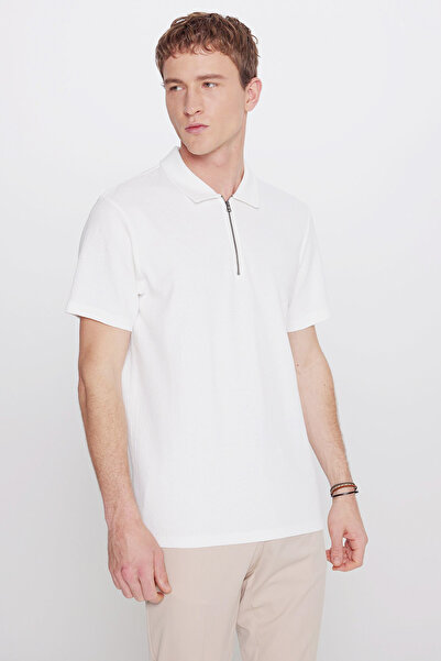 ALTINYILDIZ CLASSICS Κοντομάνικο polo - Εκρού - Στενή εφαρμογή