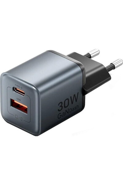 Vention Încărcător de 30W cu tehnologie GaN, 1x USB-A, 1x USB-C (negru)