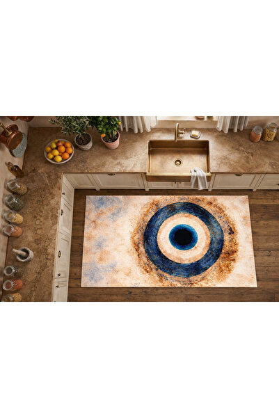 Rugs Modern Halı SDT Nazar Boncuğu Desenli Dokuma Taban Dekoratif Halı sdt651